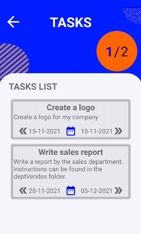 CompApp mobile app tasks